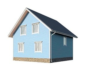 Двухэтажный дом с двухскатной крышей К2-1