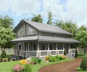 Дом из оцилиндрованного бревна "Compass"