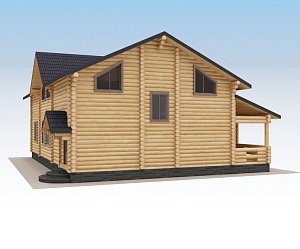 Дом из оцилиндрованного бревна "ФЕМИЛИ"