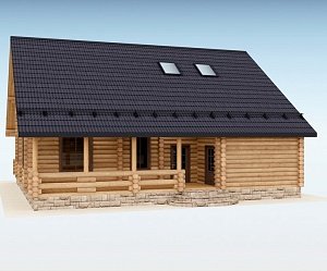 Дом из оцилиндрованного бревна "СТИЛЬ"