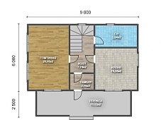 Двухэтажный дом с двухскатной крышей К2-11