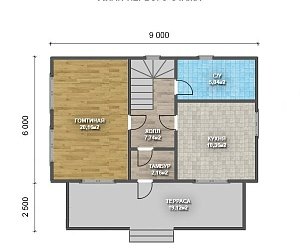 Двухэтажный дом с двухскатной крышей К2-11