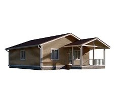 Одноэтажный дом с двухскатной крышей К1-9