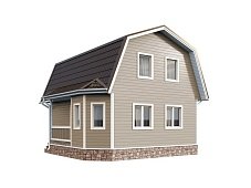 Двухэтажный дом с двухскатной крышей К2-6