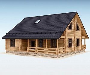 Дом из оцилиндрованного бревна "СТИЛЬ"