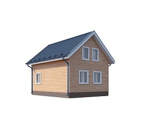 Двухэтажный дом с двухскатной крышей К2-4