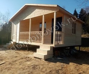 №16 Дачный деревянный дом с террасой, санузлом и двумя комнатами