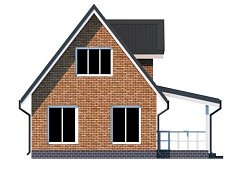 Двухэтажный дом с двухскатной крышей К2-11