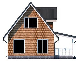 Двухэтажный дом с двухскатной крышей К2-11