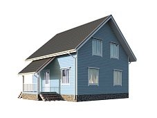 Двухэтажный дом с двухскатной крышей К2-1