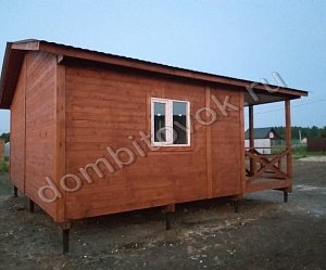 №17 Двухкомнатный садовый домик с террасой, ширина 4 метра 