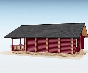 Дом из оцилиндрованного бревна "Rose"