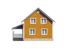 Двухэтажный дом с двухскатной крышей К2-10