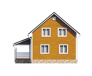 Двухэтажный дом с двухскатной крышей К2-10