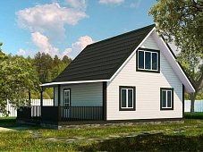 Двухэтажный дом с двухскатной крышей К2-9