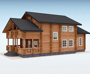 Дом из оцилиндрованного бревна "Катрин"